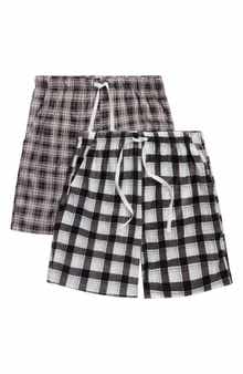 2-Pack Assorted Plaid Pajama Shorts