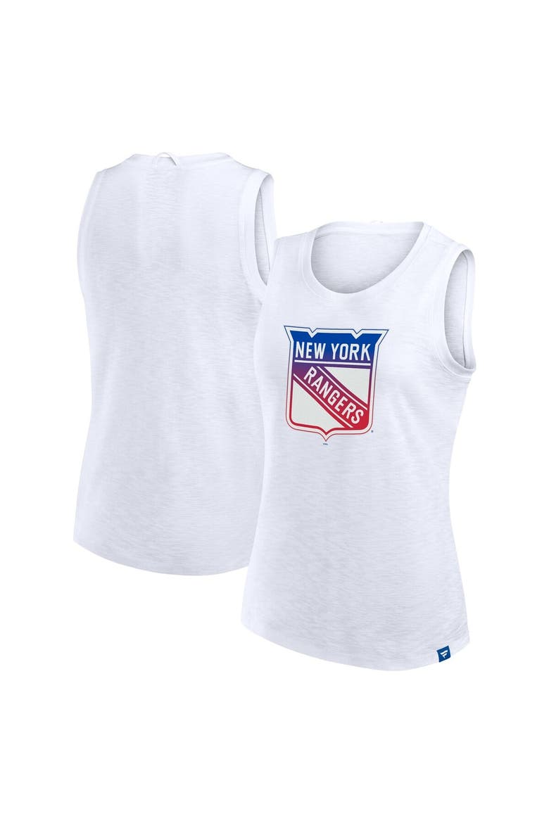 Women's Fanatics White New York Rangers Slub Tank Top, Main, color, White