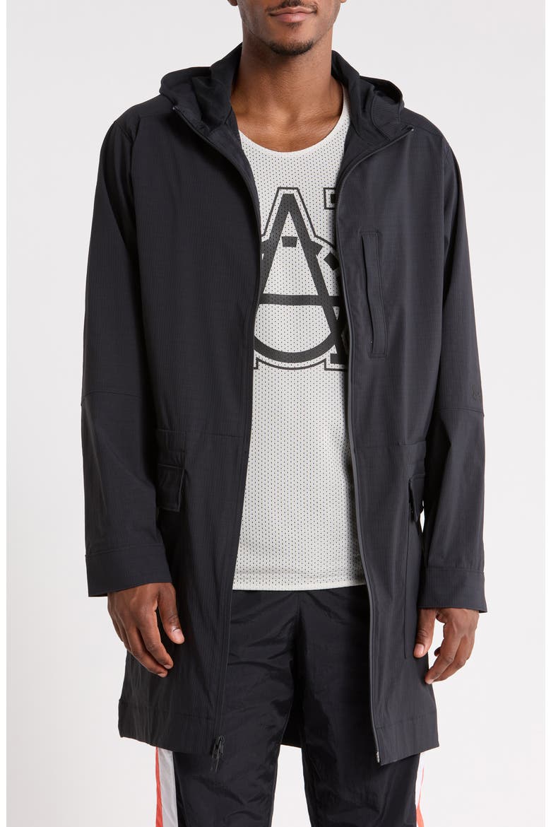 Unstoppable Textured Longline Jacket, Main, color, 001 BLACK