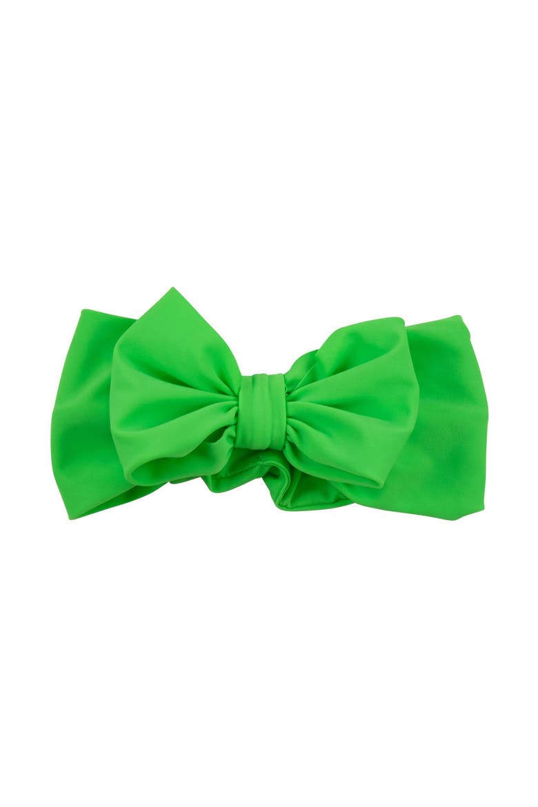 Girls UPF50+ Swim Bow Headband, Main, color, Neon Lime