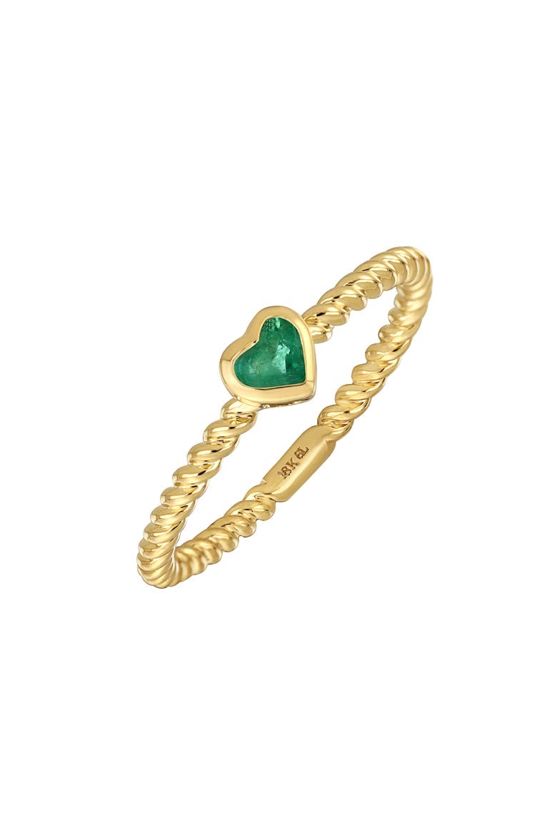 El Mar Emerald Heart Ring (Nordstrom Exclusive), Main, color, 18K YELLOW GOLD