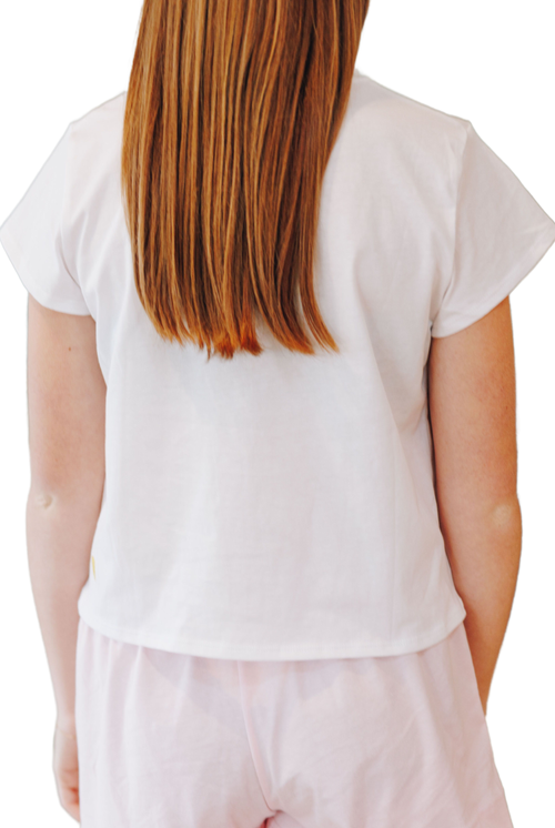 Yellowberry Breeze Cotton Short Sleeve T-shirt In Marshmallow