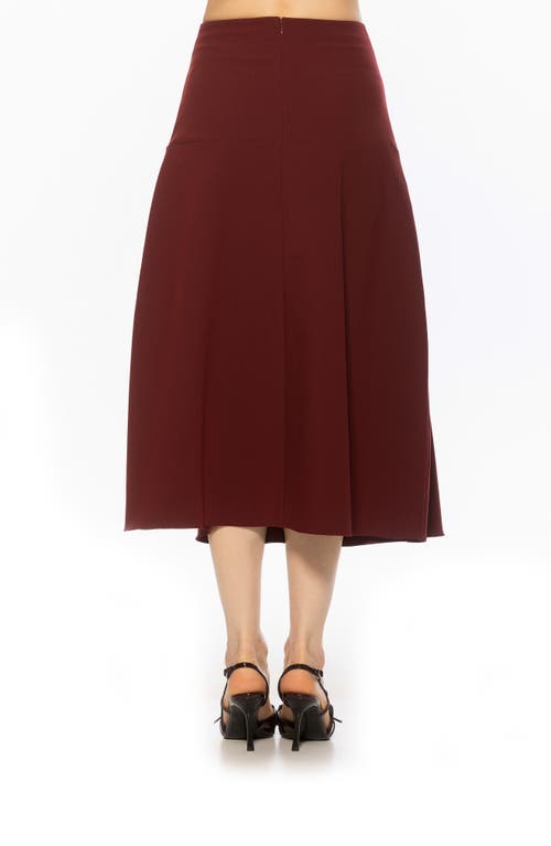 Alexia Admor Esres Flared Midi Skirt In Burgundy
