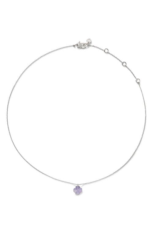 Kate Spade New York Mini Spade Flower Pendant Necklace In Metallic