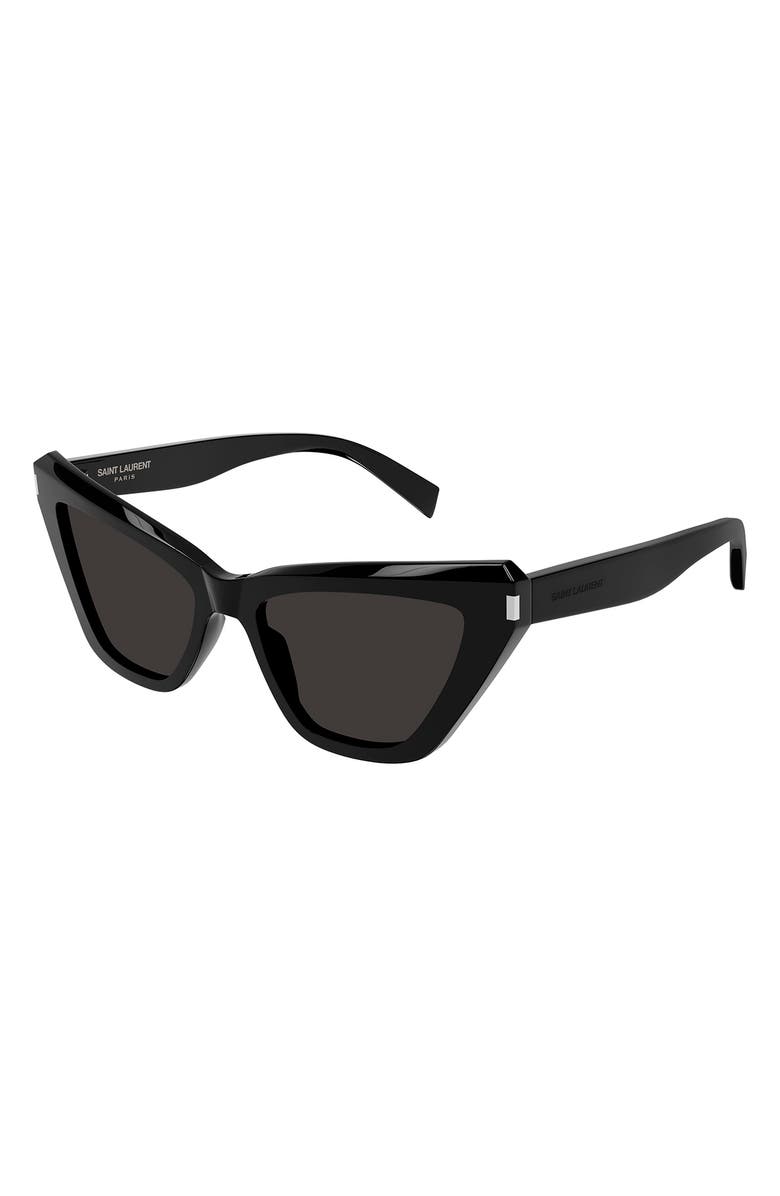 Saint Laurent 54mm Cat Eye Sunglasses, Main, color, Black