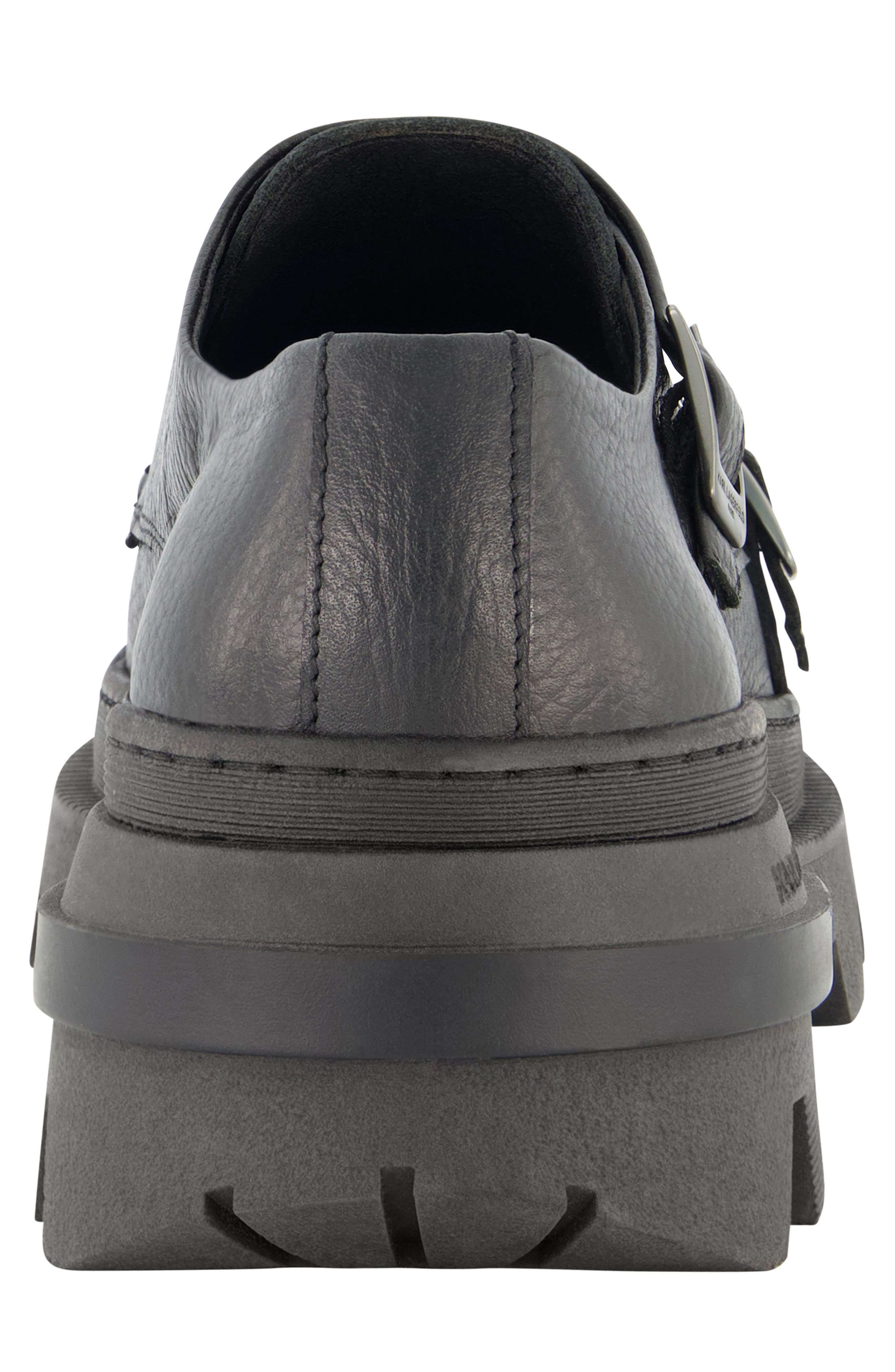 KARL LAGERFELD PARIS Tumbled Double Monk Strap Shoe, Alternate, color, Black