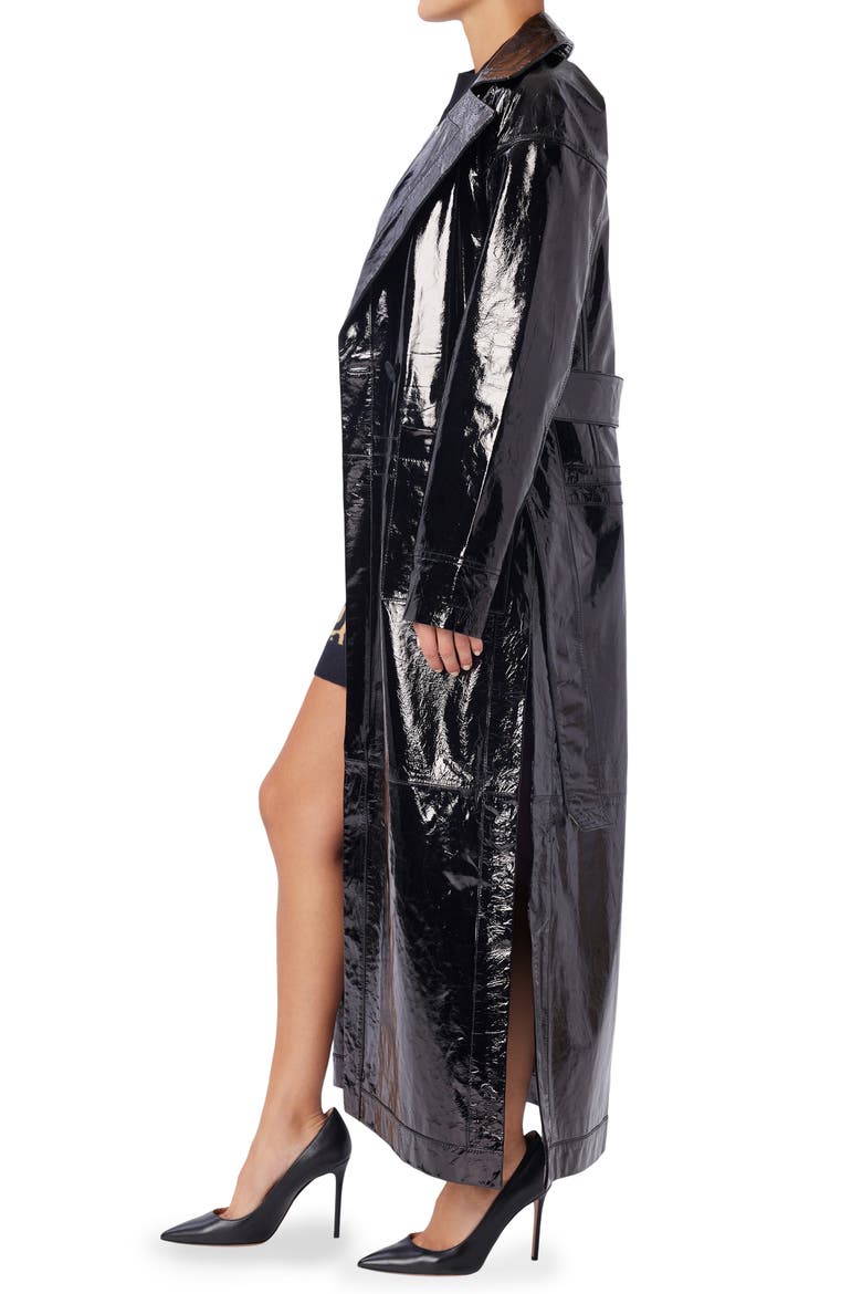 Double Breasted Maxi Coat, Alternate, color, BLACK