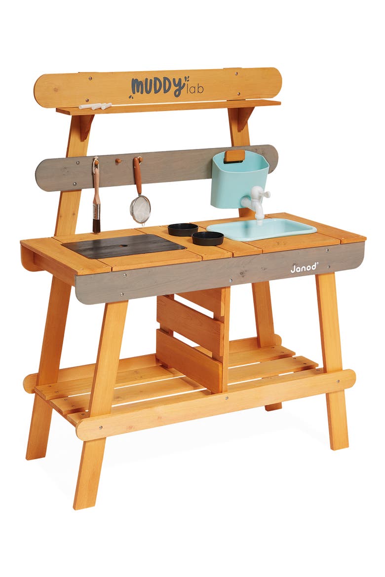 Muddy Lab Outdoor Kitchen Playset, Main, color, BROWN