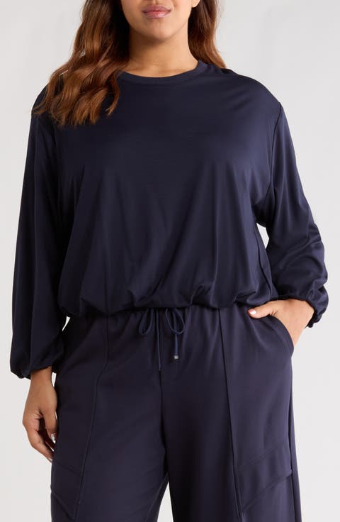 Blouson Knit Top (Plus)