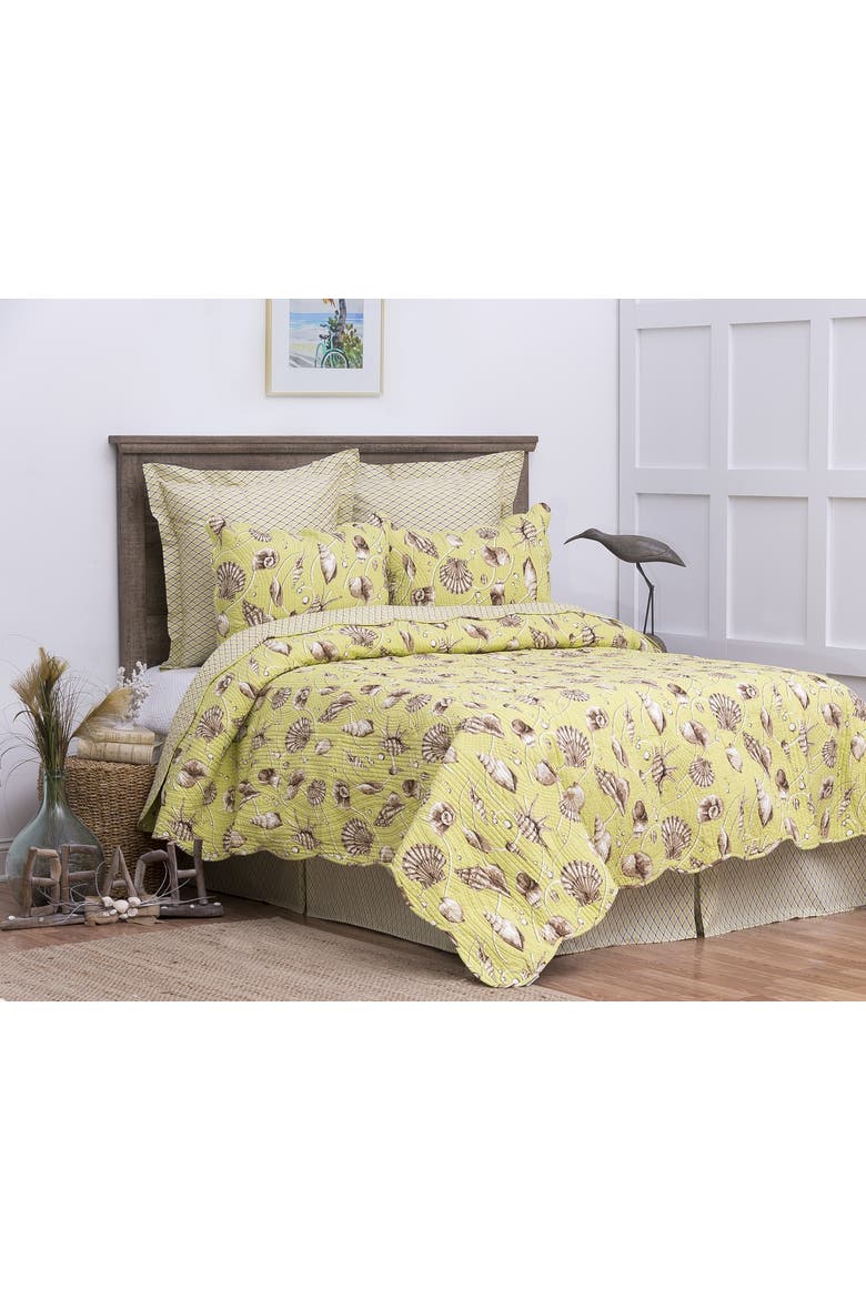 Shells Quilt Collection, Main, color, Green