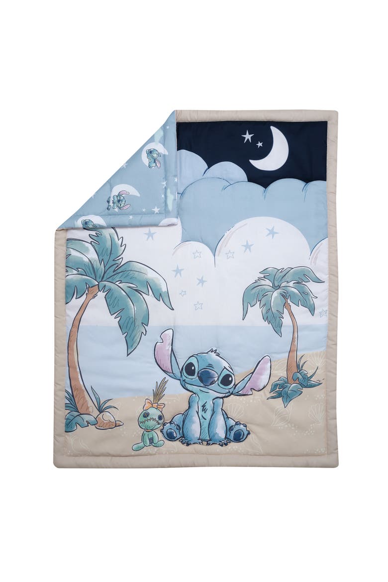 Disney Baby Stitch 3-Piece Nursery Crib Bedding Set, Alternate, color, Blue