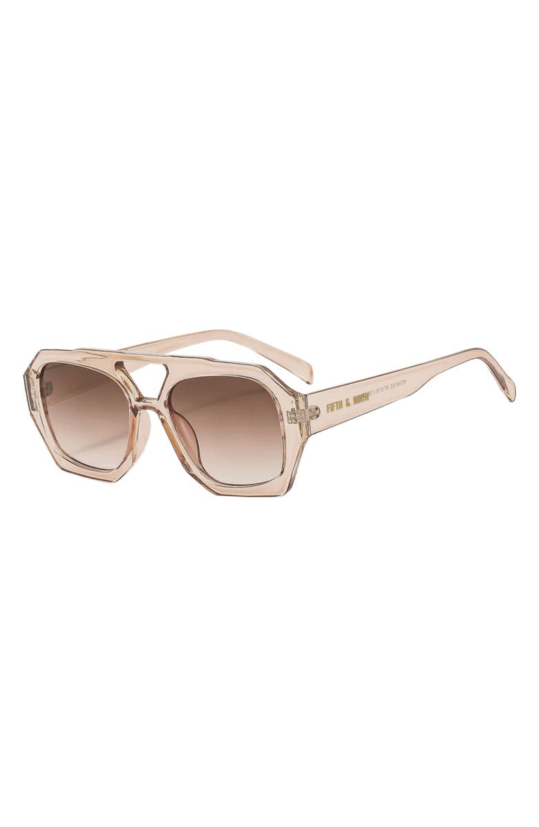 Fifth & Ninth Ryder 57mm Polarized Aviator Sunglasses, Alternate, color, Tan/ Tan