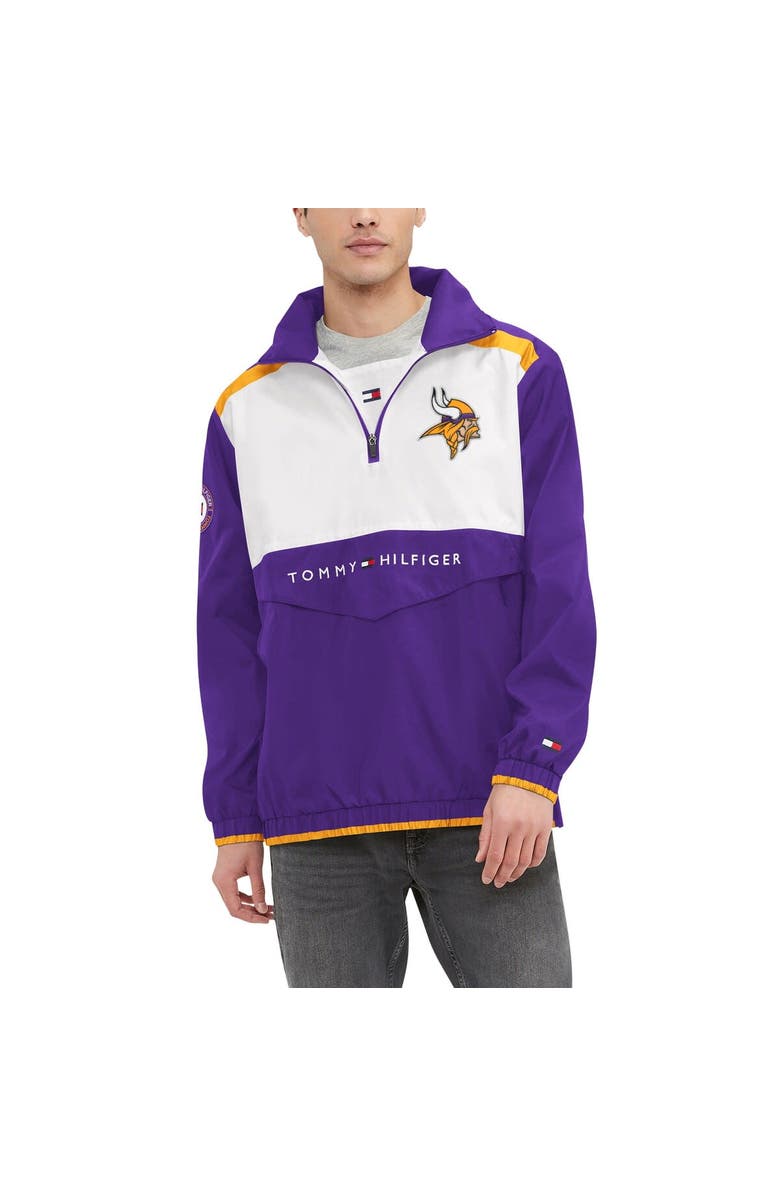 Tommy Hilfiger Men's Tommy Hilfiger Purple/White Minnesota Vikings Carter Half-Zip Hooded Top, Alternate, color, Purple