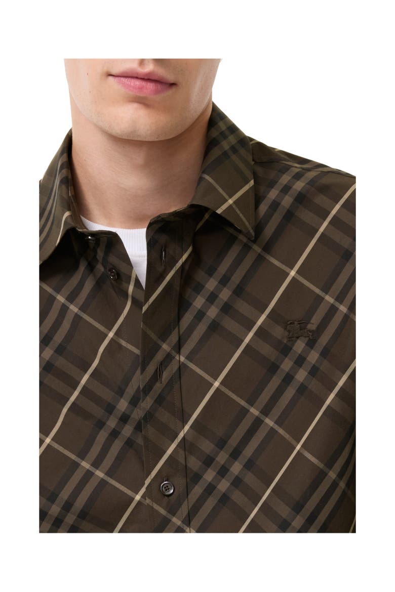 Classic Fit Check Cotton Shirt, Alternate, color, Sepia brown