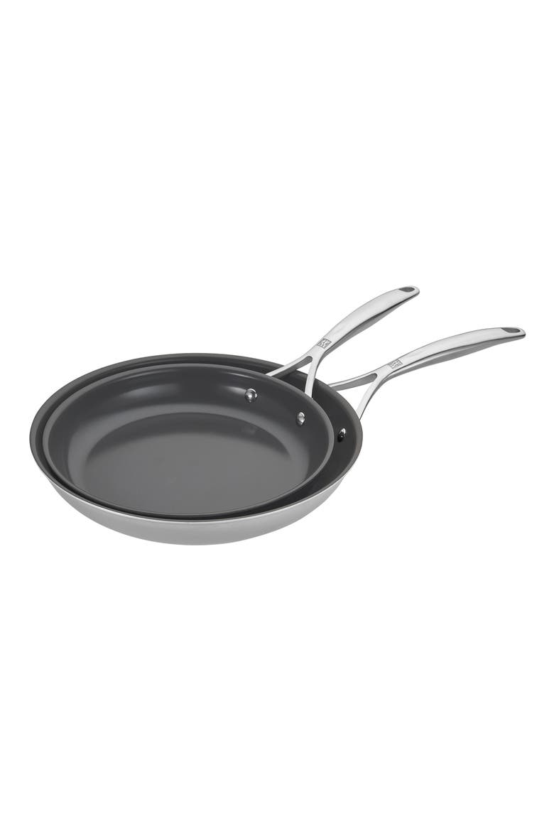 Energy Plus Set of 2 Fry Pans, Main, color, STAINLESS STEEL