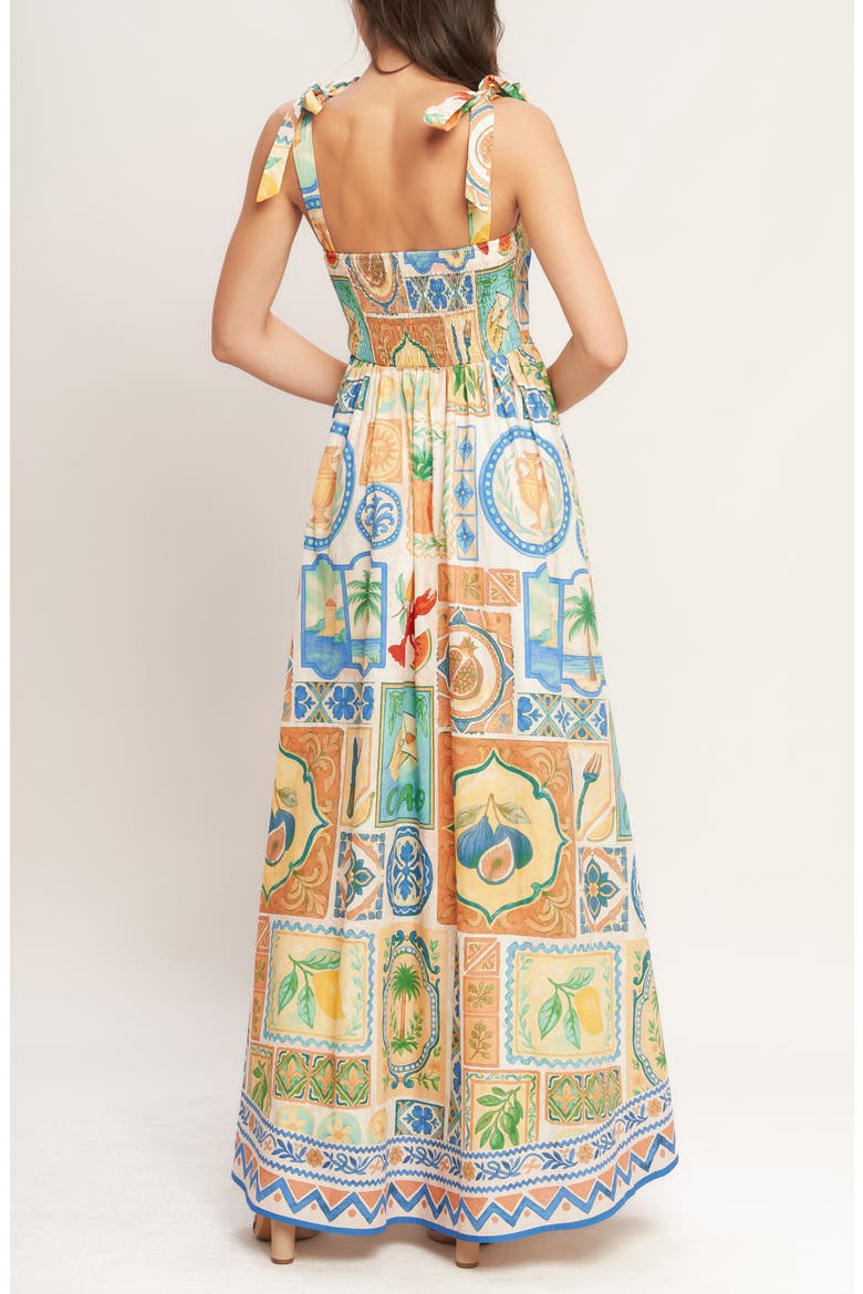 Print Tie Strap Sundress, Alternate, color, PEACH