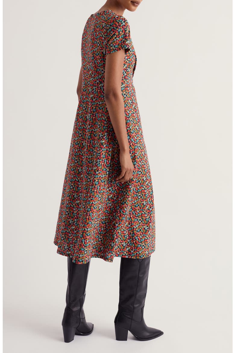 Chapelle Floral Print Midi Dress, Alternate, color, TOMATO BLOOMS MARITIME