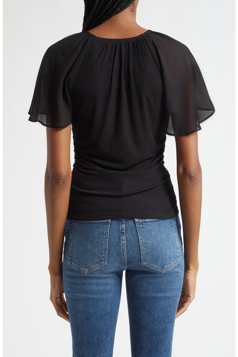 Arisa Mixed Media Top, Alternate, color, BLACK