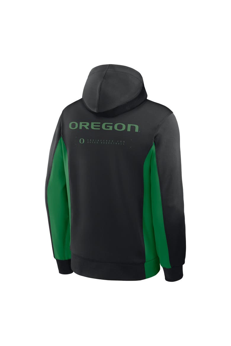 Men's Nike Black/Green Oregon Ducks Courtside Game Dri-FIT Full-Zip Hooded Jacket, Alternate, color, Black
