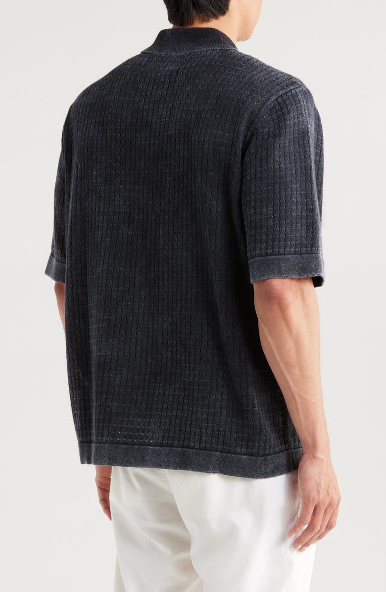 Corridor Acid Wash Pointelle Polo Top, Alternate, color, 