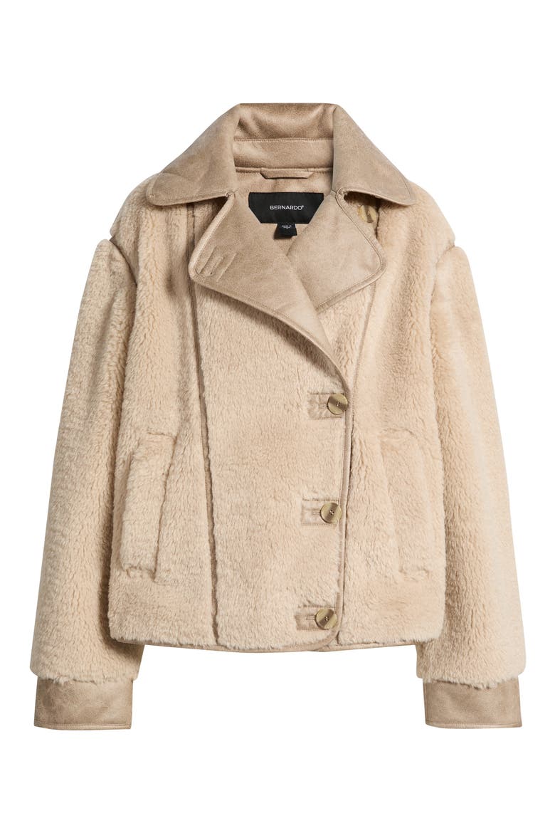 Faux Shearling Jacket, Alternate, color, TAUPE