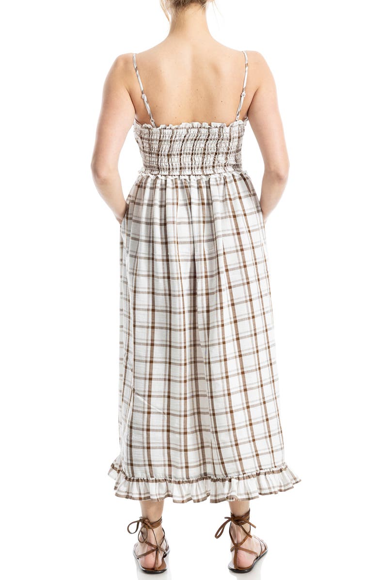 MAX STUDIO Plaid Ruffle A-Line Midi Dress, Alternate, color,