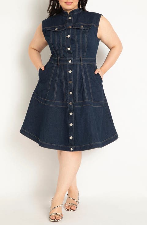 Fit & Flare Denim Dress
