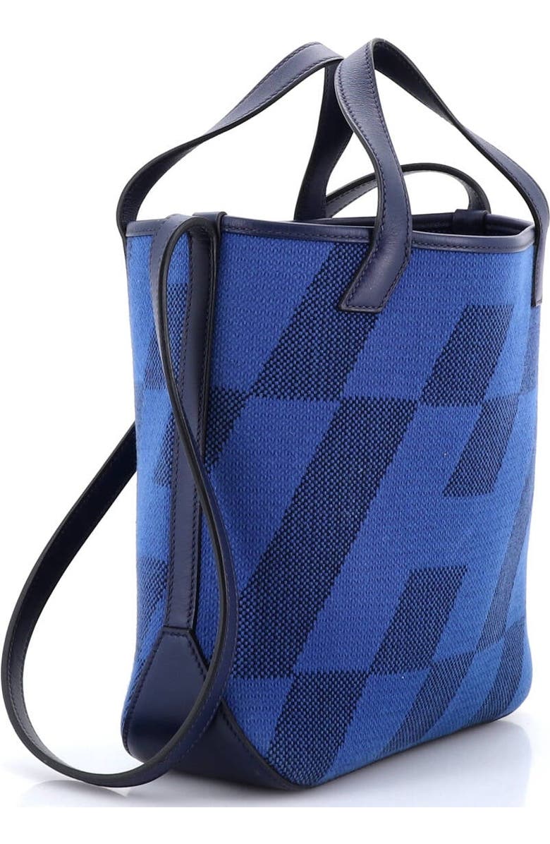 Pre-Owned Hermes Cabas H en Biais Tote Canvas with Leather 27, Alternate, color, Bleu Saphir