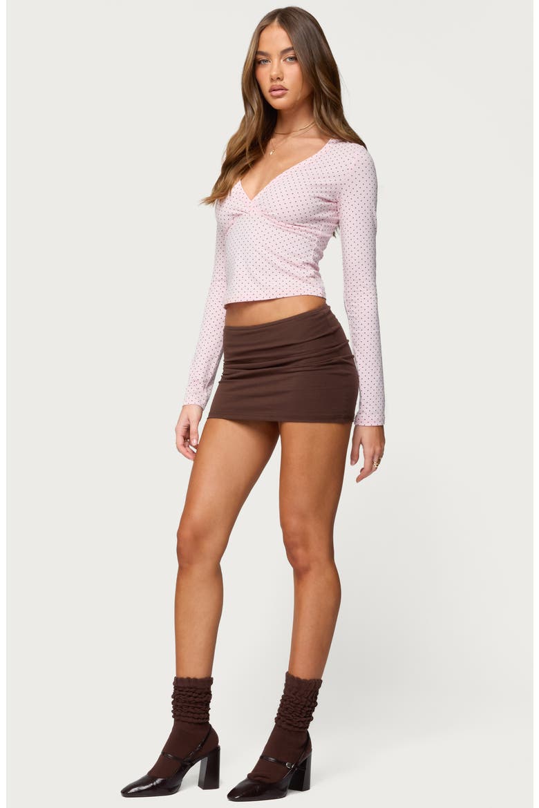 Kianah Polka Dot Crop Shirt, Alternate, color, LIGHT-PINK
