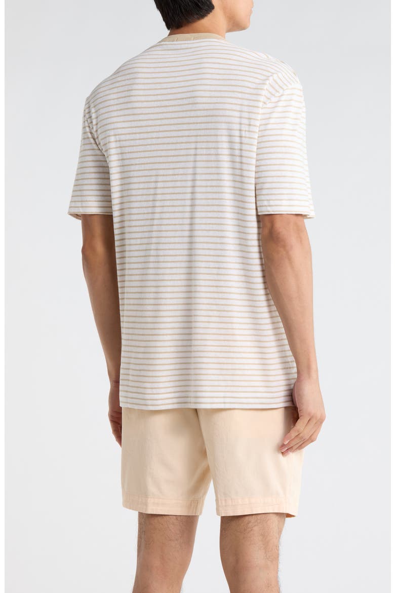 Taut Cotton & Linen Blend T-Shirt, Alternate, color, LIGHT BEIGE