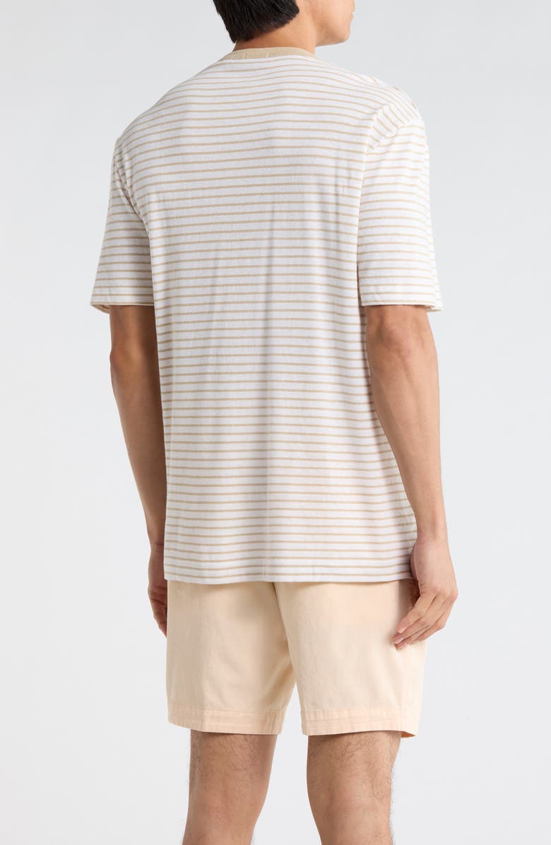 BOSS Taut Cotton & Linen Blend T-Shirt, Alternate, color, Light Beige