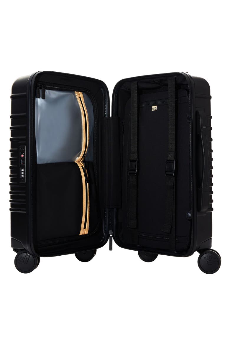 The Small International Carry-On Roller Suitcase, Alternate, color, BLACK