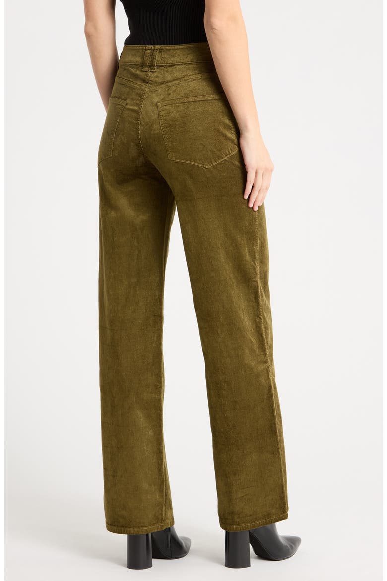 Sasha High Waist Crop Wide Leg Corduroy Pants, Alternate, color, DARK BRUSHED OLIVE