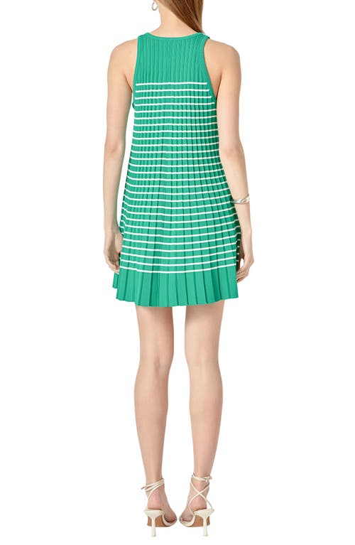 ENGLISH FACTORY ENGLISH FACTORY PLEATED STRIPE KNIT MINIDRESS
