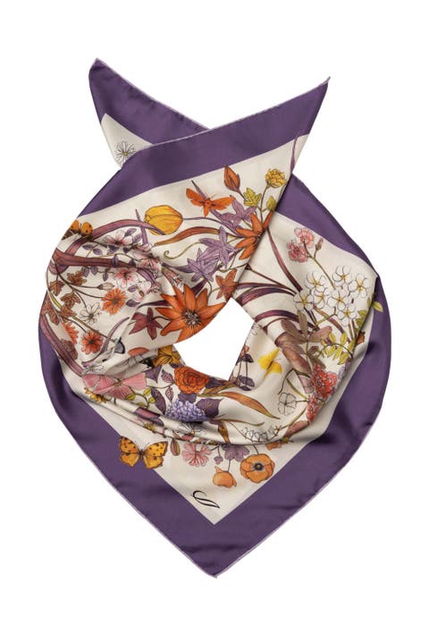 Flora - Hand Rolled Silk Foulard for Women