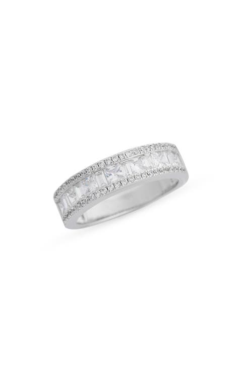 Cubic Zirconia Pavé Channel Set Border Ring