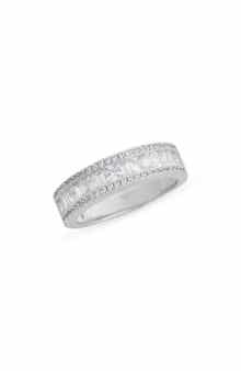 NORDSTROM RACK Cubic Zirconia Pavé Channel Set Border Ring