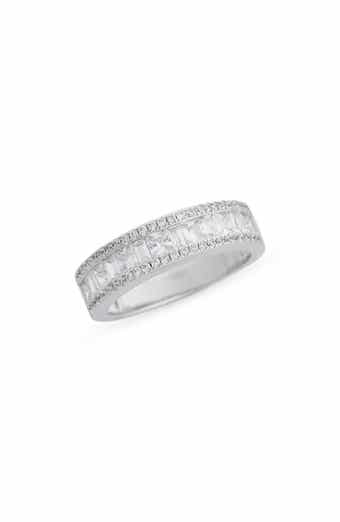 NORDSTROM RACK Cubic Zirconia Pavé Channel Set Border Ring