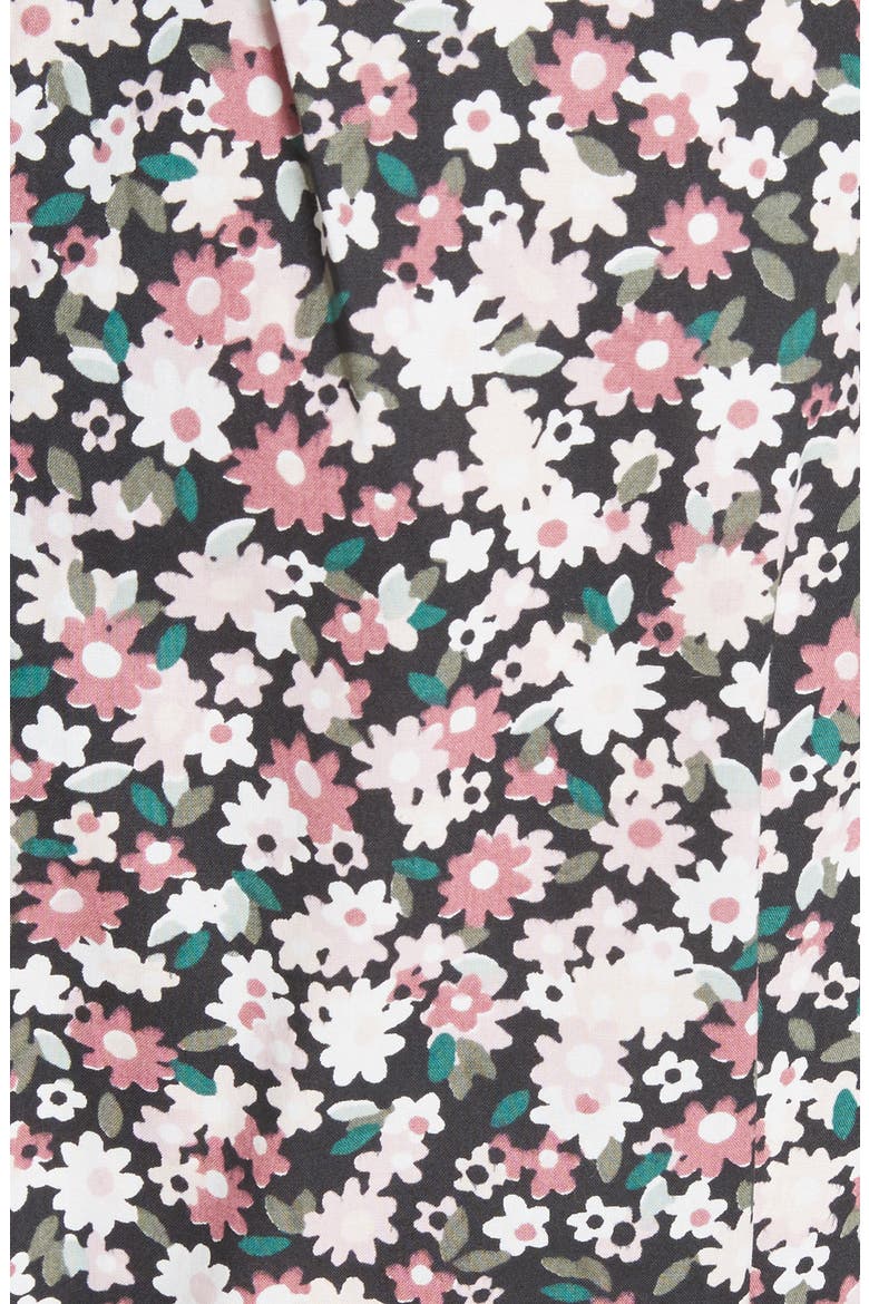 wildflower poplin dress, Alternate, color, BLACK