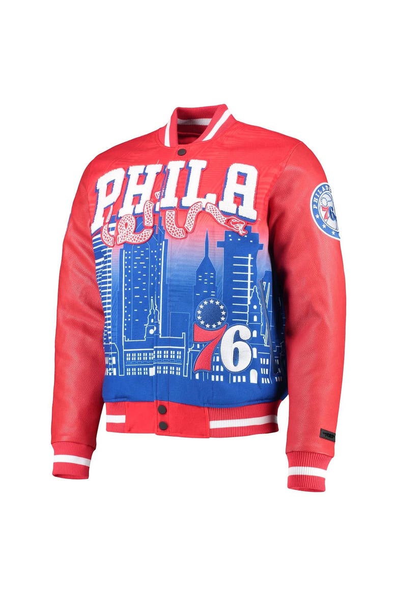 Men's Pro Standard Red Philadelphia 76ers Remix Varsity Full-Zip Jacket, Alternate, color, Red