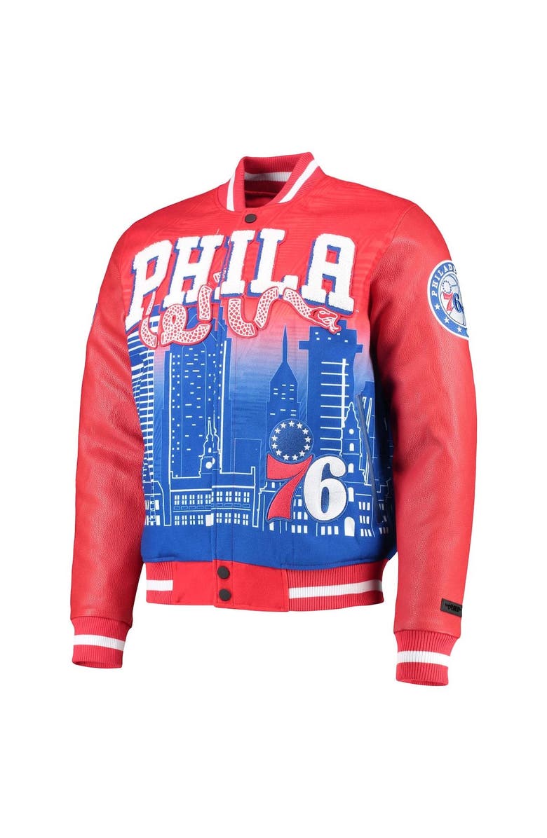 PRO STANDARD Men's Pro Standard Red Philadelphia 76ers Remix Varsity Full-Zip Jacket, Alternate, color, Red