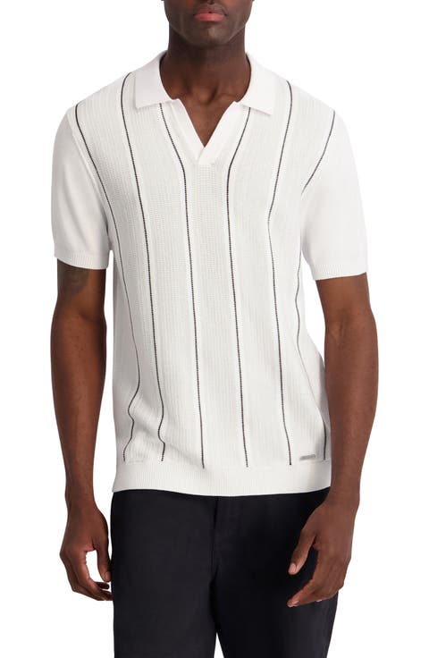 Vertical Stripe Jacquard Polo