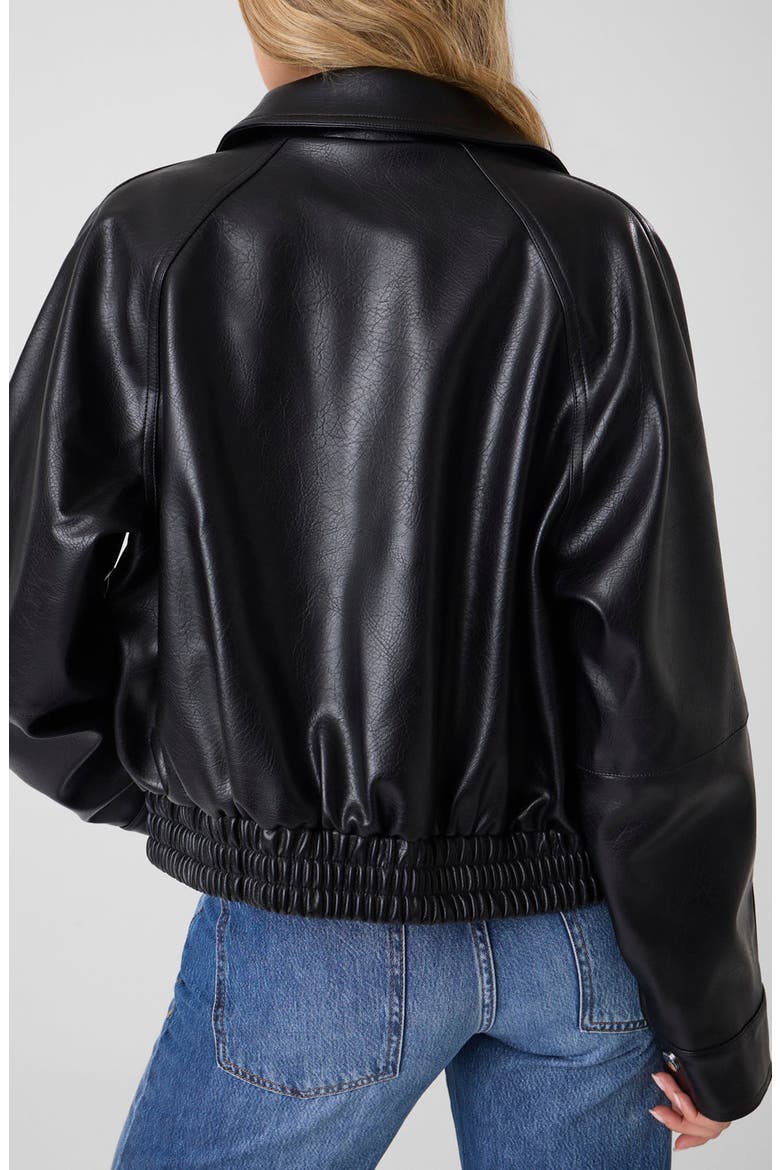 Audrine Faux Leather Bomber Jacket, Alternate, color, JBLACK-BLACK