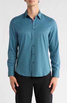 CONSTRUCT Quad Geo Print Stretch Button-Up Shirt