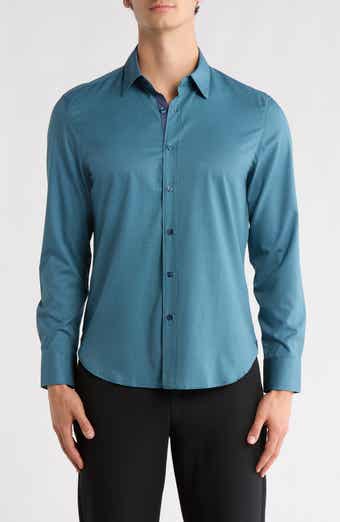 CONSTRUCT Quad Geo Print Stretch Button-Up Shirt