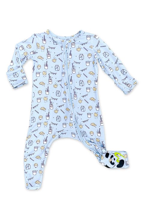 Baby Milk and Cookies Blue Convertible Footie