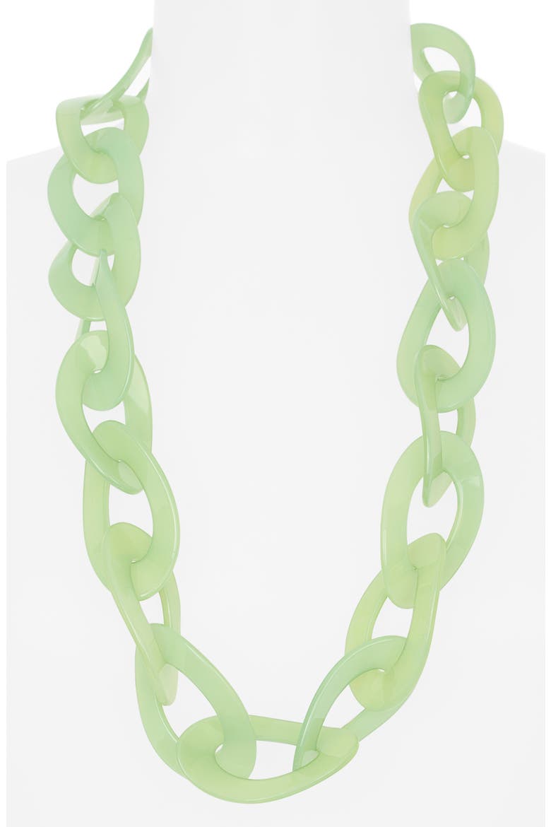 Oversized Link Statement Necklace, Alternate, color, JADE