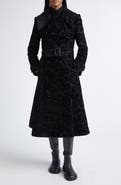 Burberry Belted Baroque Velvet Trench Coat