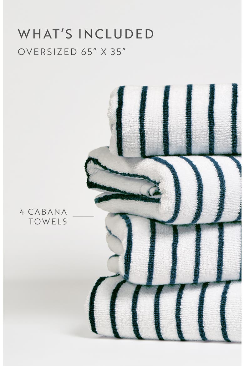 4-Pack Cabana Beach Towels, Alternate, color, STRIPES NAVY