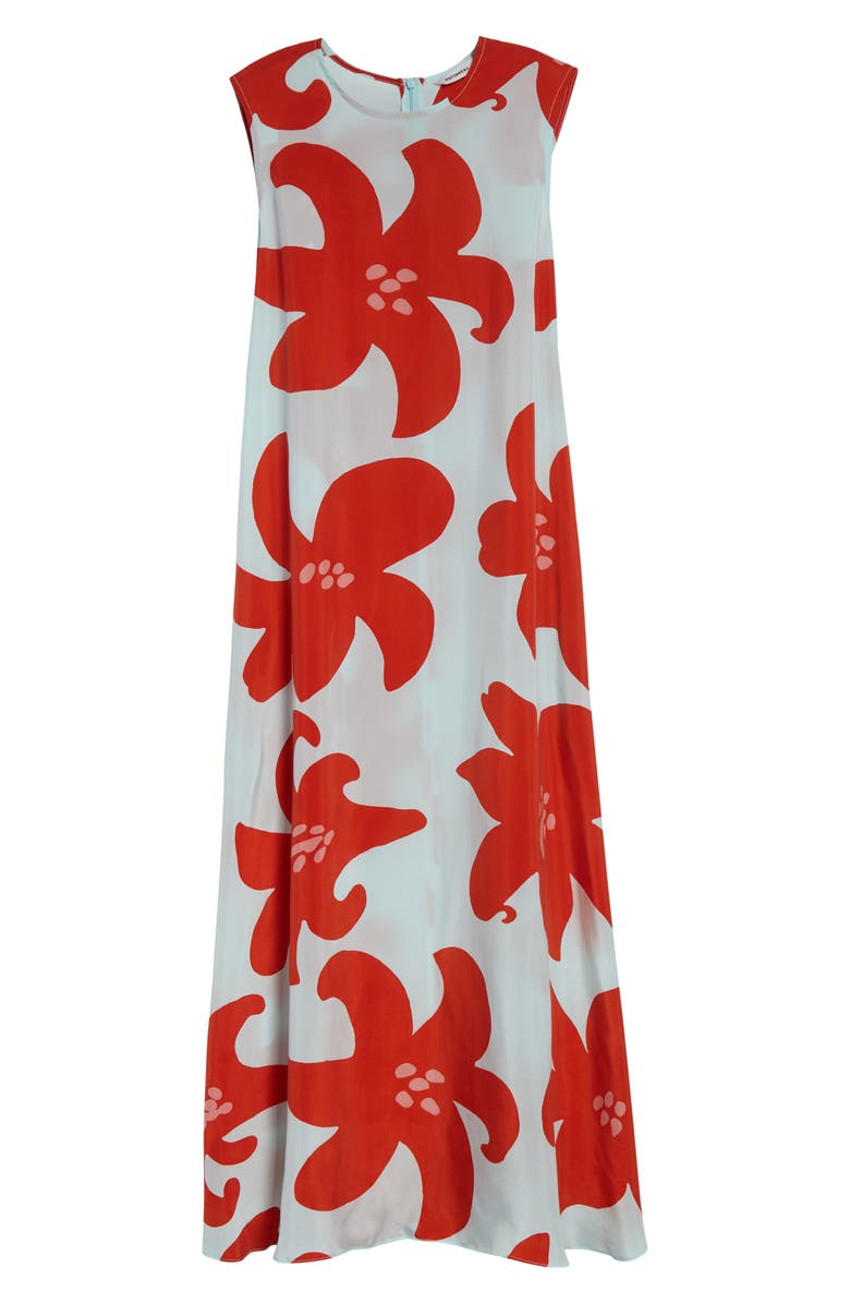 Marimekko Migot Villinarsissi Sleeveless Cupro Shift Dress, Alternate, color,